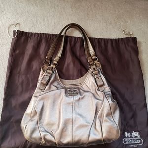 COACH bronze metallic shoulder bag